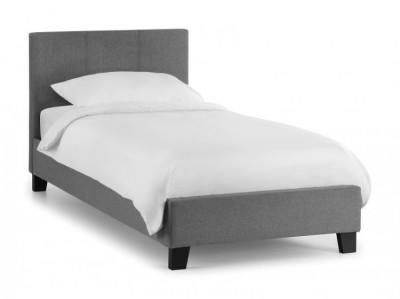 Grey fabric single bed