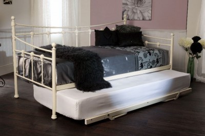 Cream metal day bed