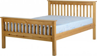 Neptune antique pine high foot 4ft6 double bed