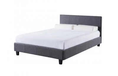Grey fabric double bed