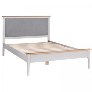 Scandinavian grey and oak 4ft6 double bed