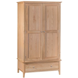 Scandinavian oak 2 door 1 drawer wardrobe