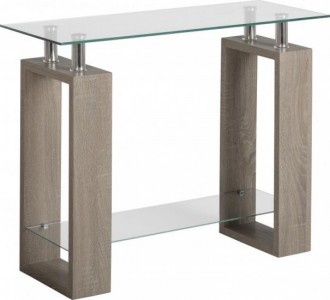 Charcoal effect and glass console table
