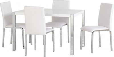 Charisma grey or white gloss small dining set