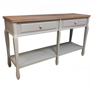 Ashton walnut and grey large console table