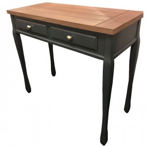 Ashton walnut and black 2 drawer console table
