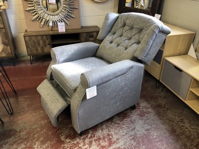 Grey reclining armchair