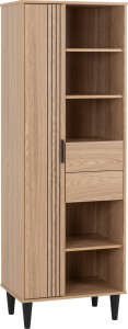 Tessa Oak effect 1 door 2 drawer bookcase