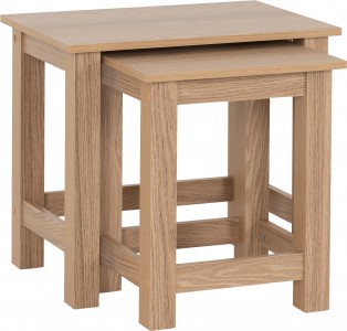 Tessa Oak effect nest of tables W56xD39xH51cm
