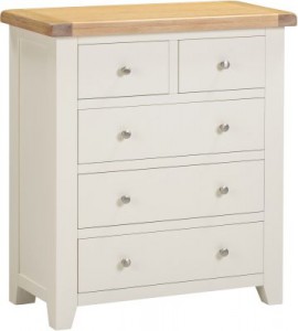 Wellington ivory 2 over 3 drawer chest W85xD40xH96cm