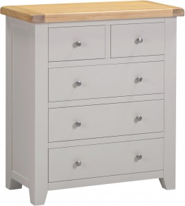 Wellington grey 2 over 3 drawer chest W85xD40xH96cm