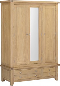 Wellington oak 3 door wardrobe W130xD56xH190cm