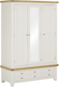 Wellington ivory 3 door wardrobe W130xD56xH190cm