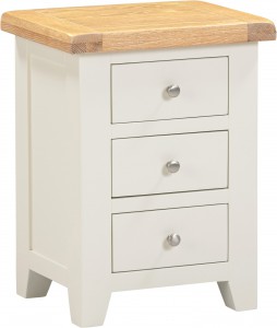 Wellington ivory 3 drawer bedside W47xD37xH62cm