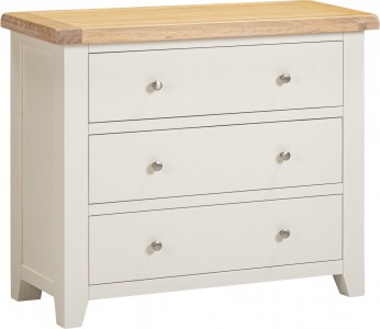 Wellington ivory 3 drawer chest of drawers W97xD40xH81cm