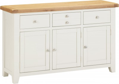 Wellington ivory 3 drawer 3 door sideboard  W137xD40xH82cm