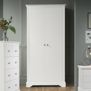 Sierra matt white 2 door wardrobe W80xD54xH188cm