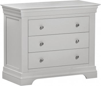 French grey 3 drawer chest of drawers W90xD43xH75cm