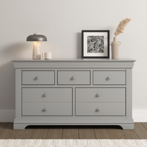French ivory wide chest of drawers W139xD43xH78cm