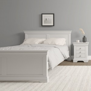 French grey 4ft6 double bed W152xD208xH105cm