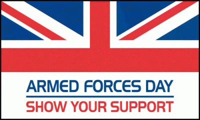 Armed Forces Day Half Flag Half Text