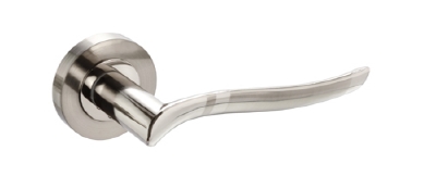 D20 duo finish curved lever on round rose