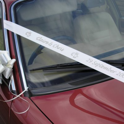 RWCAR6M 6m Personalised Wedding Car Ribbon / Limousine Ribbon