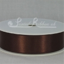 Coffee Brown 25mm Satin ribbon reel