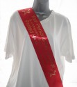 Red Adult sized 100mm width bespoke personalised printed sash
