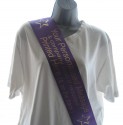 Purple 100mm adult sized satin bespoke personalised printed sash