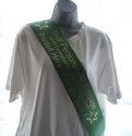 Emerald green 100mm wide adult sized bespoke personalised printed sash