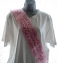 Light Pink 100mm wide adult sized bespoke personalised printed sash