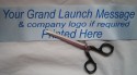 1m Light Blue bespoke personalised printed grand launch relaunch ribbon banner 100mm wide
