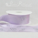 50mm Lilac, printed ribbon 50m roll bespoke personalised printed satin ribbon