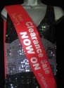 Clearance sale now on custom printed logo sash for businesses