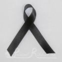 Black plain satin woven awareness / cause / charity ribbon and pin attachment