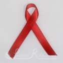 RED Black plain double faced satin woven awareness ribbon / cause ribbon / charity ribbon and pin attachment