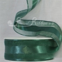 38mm Green organza satin stripe ribbon - GIO368 Green 781