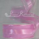 38mm Baby Pink organza satin stripe ribbon - 25m roll GIO368 Rosecup 434