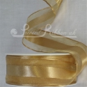 38mm Gold organza satin stripe ribbon - 25m roll GIO368 Gold 149
