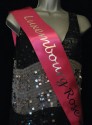 Custom Printed BRIGHT PINK / SHOCKING PINK 100mm Single Faced Satin Personalised Sash - print your own message