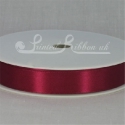 15mm Merlot burgundy plain satin ribbon