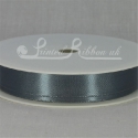 15mm Dark silver/Pebble plain satin ribbon