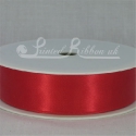 25mm Bright red plain satin ribbon