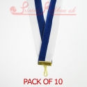 Striped Blue, White Medal ribbon pack of 10