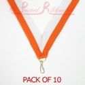 Striped Orange & White Medal ribbon pack of 10