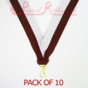 Striped Burgundy & White Medal ribbon pack of 10
