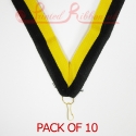 Striped Black and Yellow Medal ribbon pack of 10