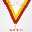 Striped Red, Yellow Medal ribbon pack of 10