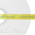 50m roll daffodil yellow / Bright yellow printed ribbon double faced satin bespoke ribbon